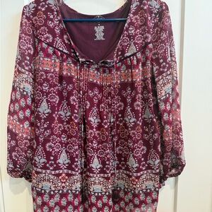 Floral Burgundy Blouse